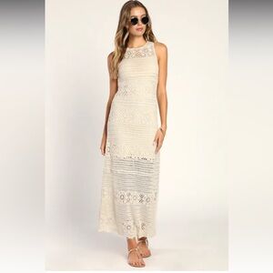 Bb Dakota beige crotchet dress